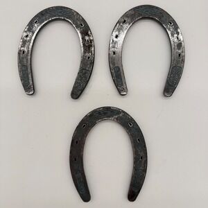 Vintage Diamond Horseshoes St Croix Forge 1800 Steel Set of 3 USA Made